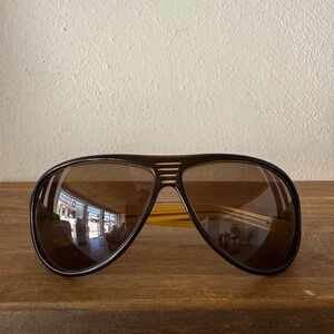 Vintage Roxy Youth Aviator Sunglasses Brown Amber Frame Brown Lenses